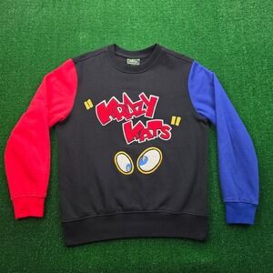 Stalls & Dean‎ Crazy Kats Sweatshirt Mens Large Multicolor Vintage Embroidered